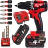 M18™ CBLPD-422C Wiertarko-wkrętarka udarowa bezszczotkowa Milwaukee® z 11 akcesoriami