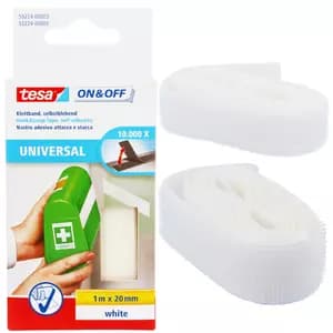 Rzep montażowy w taśmie samoprzylepny 1 m x 20 mm biały