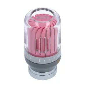 Głowica termostatyczna Crystal Color różowy-szary